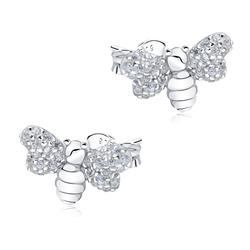 Little Bee with CZ Silver Stud Earring STS-5100